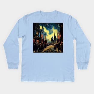 Starry Night in Diagon Alley Kids Long Sleeve T-Shirt